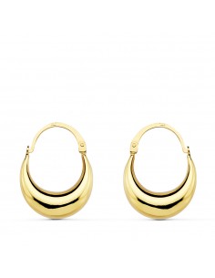 18K PENDIENTES HUECOS MORCILLAS. 17 X 5 MM.