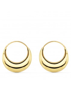 18K PENDIENTES HUECOS MORCILLA. 20 X 6 MM.