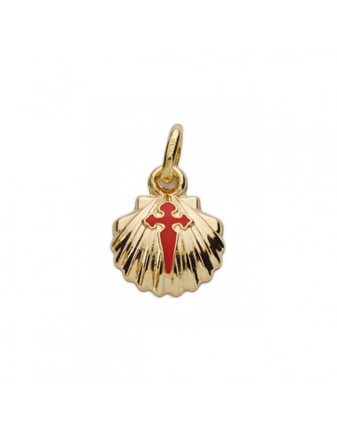 18K COLGANTE ORO AMARILLO CONCHA DE SANTIAGO SIMPLE 10 MM