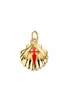 18K COLGANTE ORO AMARILLO CONCHA DE SANTIAGO SIMPLE 14 MM