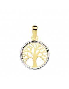 18K COLGANTE ÁRBOL DE LA VIDA BICOLOR 12 MM.