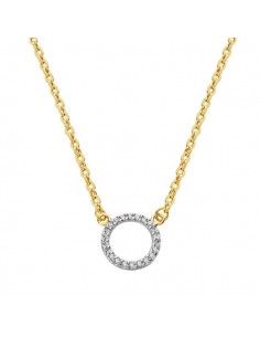18K COLGANTE ORO BICOLOR CIRCULO CON CADENA 45CM