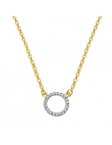 18K COLGANTE ORO BICOLOR CIRCULO CON CADENA 45CM