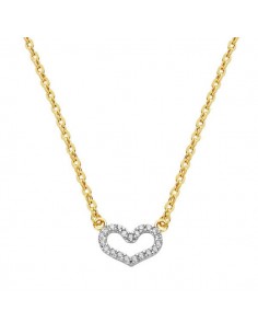18K COLGANTE ORO BICOLOR CORAZON CON CADENA 45CM