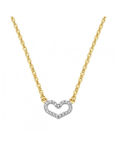 18K COLGANTE ORO BICOLOR CORAZON CON CADENA 45CM