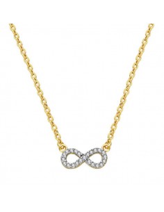 18K COLGANTE ORO BICOLOR INFINITO 12X5 MMCADENA 45CM C. AMOR