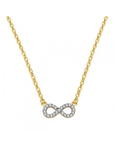 18K COLGANTE ORO BICOLOR INFINITO 12X5 MMCADENA 45CM C. AMOR