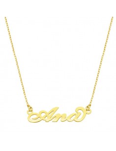 18K GARGANTILLA ORO AMARILLO NOMBRE PERSONALIZADO 3 LETRAS. CADENA 45CM