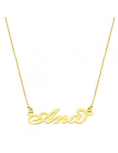 18K GARGANTILLA ORO AMARILLO NOMBRE PERSONALIZADO 3 LETRAS. CADENA 45CM