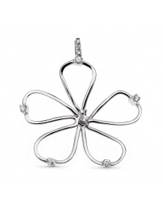 18K COLGANTE ORO BLANCO FLOR. 35 X 38 MM.