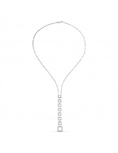 18K GARGANTILLA ORO BLANCO CUADRADOS CON CIRCONITAS