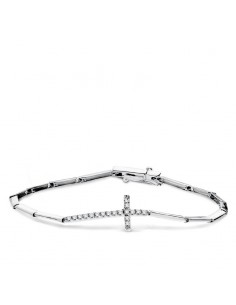18K PULSERA ORO BLANCO CRUZ 19,5 CM. 5,25 GRS.
