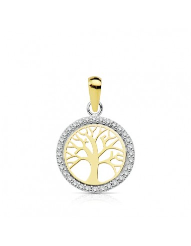 18K COLGANTE ORO BICOLOR ARBOL DE LA VIDA 13 MM