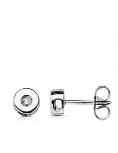 18K PENDIENTES ORO BLANCO DIAMANTES LABORATORIO TALLA BRILLANTE 0 04 QTS. VS2-G. MEDIDA: 5 MM. CIERRE PRESION