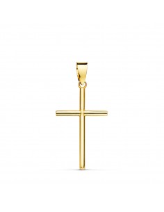 18K CRUZ ORO AMARILLO LISA TUBO 1.5 MM 21X13MM