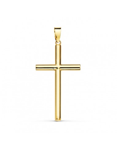 18K CRUZ ORO AMARILLO HUECA LISA 29X17 MM TUBO 2.2 MM