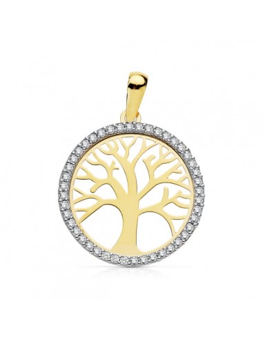 18K COLGANTE ORO BICOLOR ARBOL DE LA VIDA 20 MM