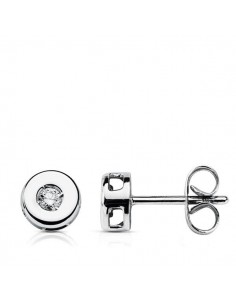 18K PENDIENTES ORO BLANCO DIAMANTES LABORATORIO TALLA BRILLANTE 0 100 QTS. VS2-G. MEDIDA: 6 MM. CIERRE PRESION
