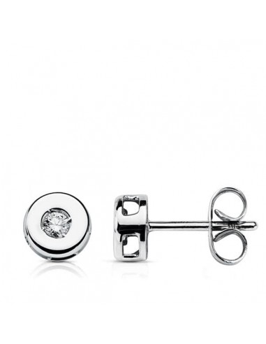 18K PENDIENTES ORO BLANCO DIAMANTES LABORATORIO TALLA BRILLANTE 0 100 QTS. VS2-G. MEDIDA: 6 MM. CIERRE PRESION