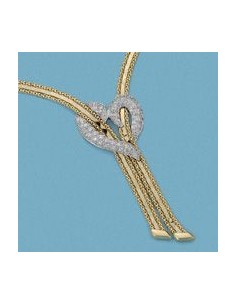 18K GARGANTILLA BICOLOR CORAZON. 24.05 GRS.