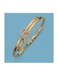 18K PULSERA BICOLOR CORAZON. 11.65 GRS.