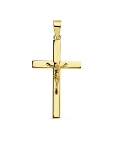 18K CRUZ ORO AMARILLO CON CRISTO 29X18X3 MM
