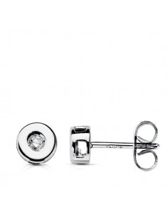 18K PENDIENTES ORO BLANCO DIAMANTES LABORATORIO TALLA BRILLANTE 0 07 QTS. VS2-G. MEDIDA: 5 5 MM. CIERRE PRESION