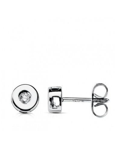 18K PENDIENTES ORO BLANCO DIAMANTES LABORATORIO TALLA BRILLANTE 0 07 QTS. VS2-G. MEDIDA: 5 5 MM. CIERRE PRESION