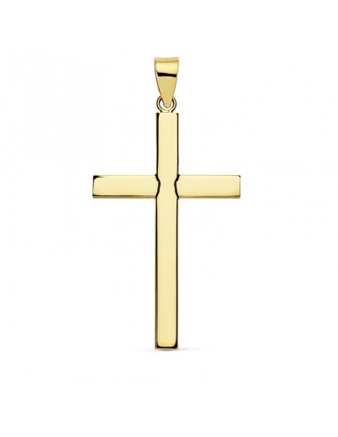 18K CRUZ ORO AMARILLO LISA 32X18X3 MM