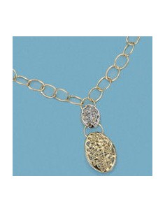 18K GARGANTILA COLLAR BICOLOR MOTIVO CALADO. 13.00 GRS.