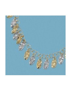 18K GARGANTILLA BICOLOR LAGRIMAS. 18,00 GRS.