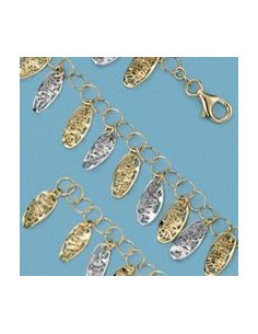 18K PULSERA BICOLOR LAGRIMAS
