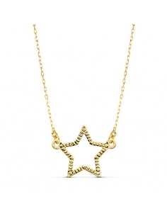 18K COLLAR ORO AMARILLO ESTRELLA 14X11 MM 45CM