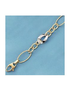 18K PULSERA BICOLOR ESLABONES. 4.95 GRS.
