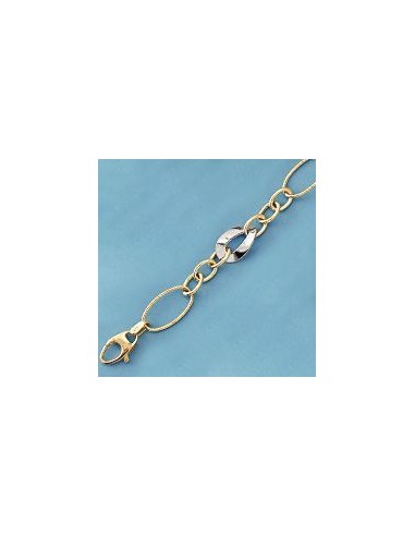 18K PULSERA BICOLOR ESLABONES. 4.95 GRS.