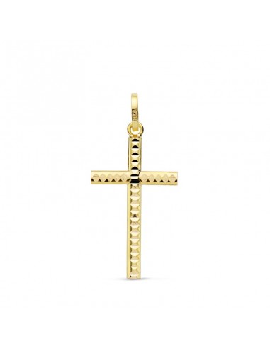 18K CRUZ TALLADA 22X12 MM