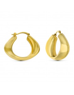 18K AROS ORO AMARILLO HUECOS LISOS 27 X 23 MM