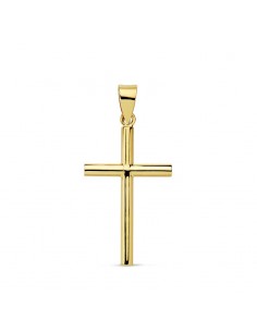 18K CRUZ ORO AMARILLO LISA 23X13X2 MM
