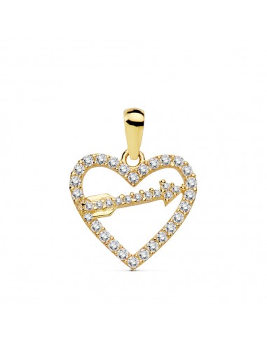 18K COLGANTE ORO AMARILLO CORAZON Y FLECHA 15X13 MM C. AMOR