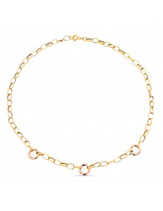 18K GARGANTILLA ORO BICOLOR ESLABONES 45CM.3.95G