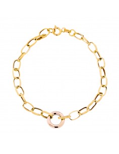 18K PULSERA BICOLOR ESLABONES 1.90GRS.