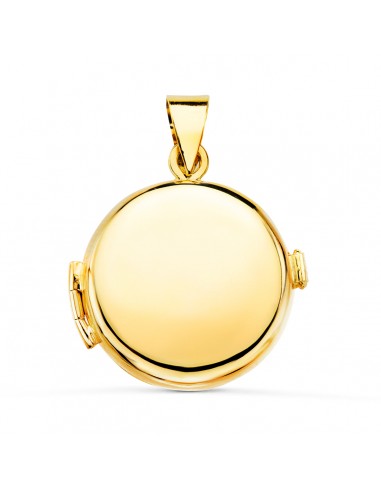 18K GUARDAPELO DIJE PORTAFOTOS ORO AMARILLO REDONDO LISO 21 MM