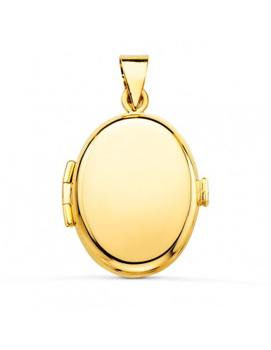18K GUARDAPELO DIJE PORTAFOTOS ORO AMARILLO OVAL LISO 22X19 MM