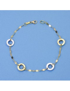 18K PULSERA BICOLOR. 19 CM. 2.75 GRS.