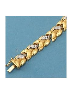 18K PULSERA ORO BICOLOR ESTAMPACION.20CM 15.60 GRS.