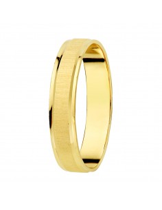 18K ALIANZA ORO AMARILLO MATE Y BRILLO. 3,5 MM.
