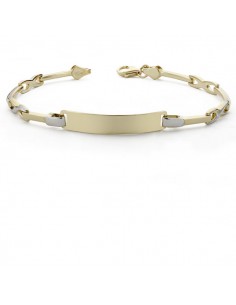 18K ESCLAVA SEÑORA BICOLOR 18 CM, 4.90GRS.