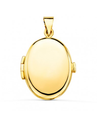 18K GUARDAPELO DIJE PORTAFOTOS ORO AMARILLO OVAL LISO 25X20 MM