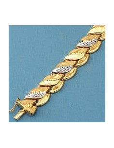 18K PULSERA BICOLOR ESTAMPACION. 17,60 GRS.