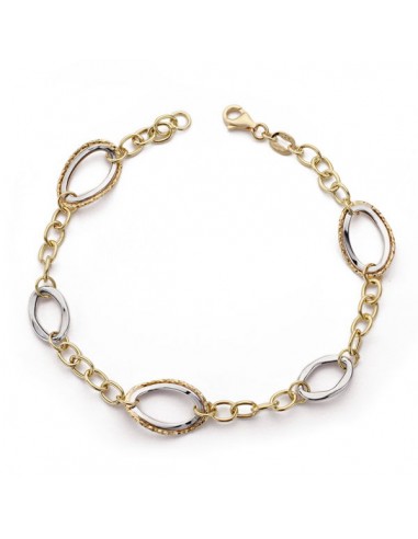 18K PULSERA BICOLOR LIGERA 3GRS. 19 CM